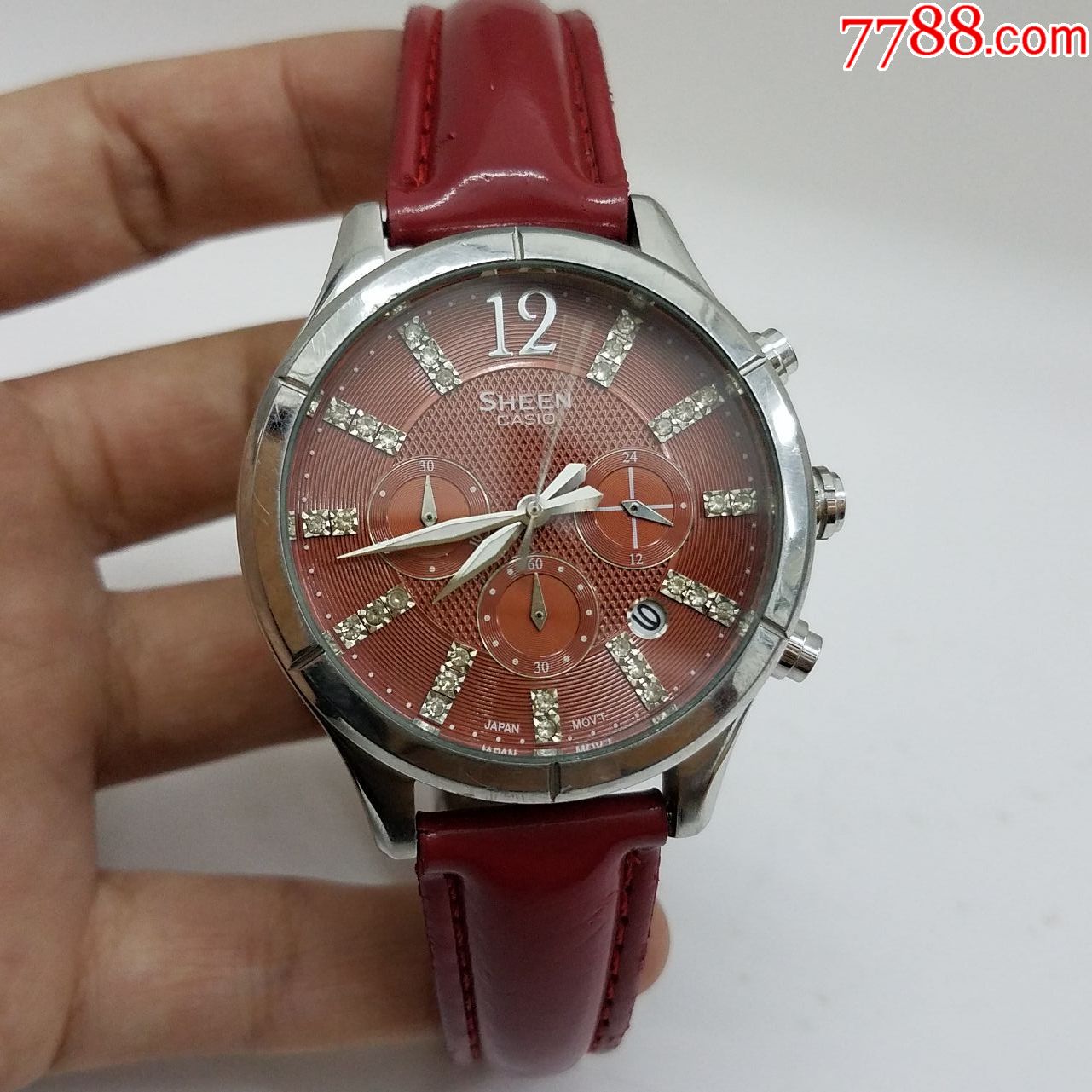 sheen系列电子计时女表【漂亮闪钻刻度】【独特中国红表盘】_手表