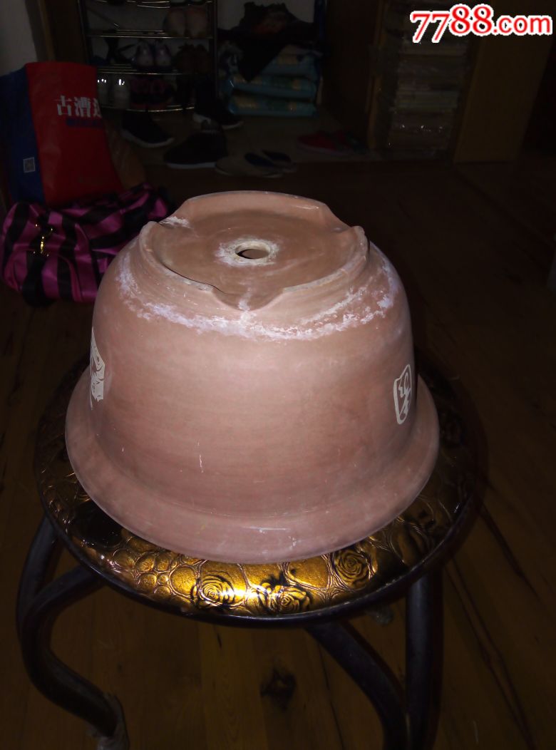 老紫砂花盆拍哈子