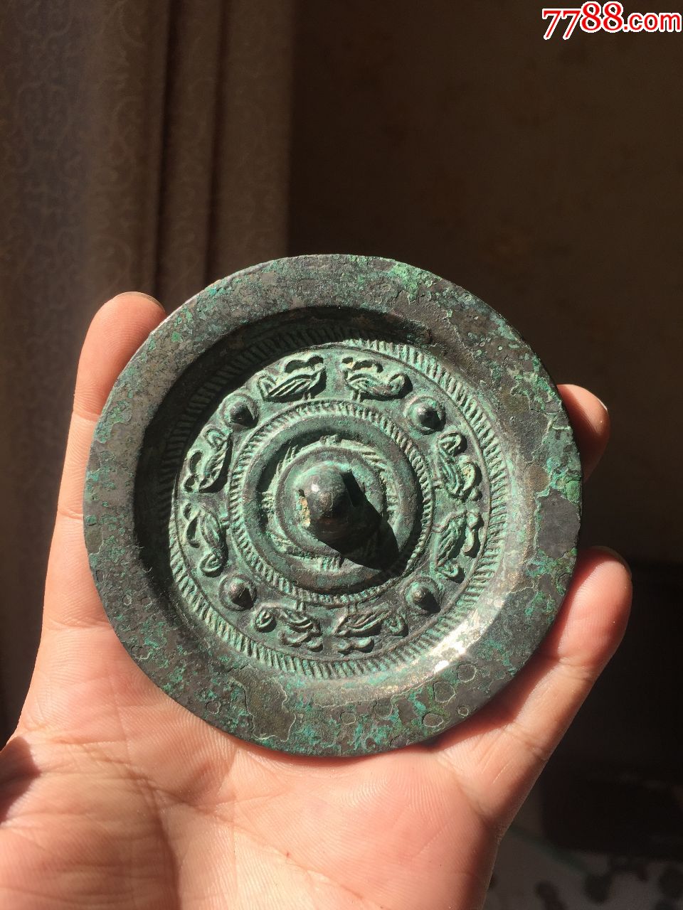 极美品汉代四乳八禽镜