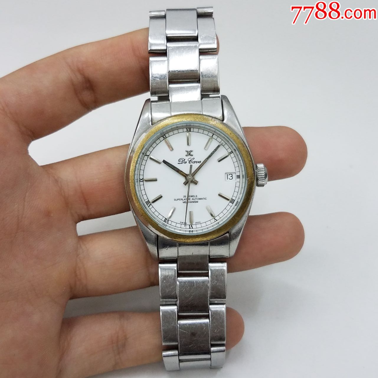 瑞士迪卡自动机械男表【2824-2金机芯,透明底盖】【能走时,日历好使】