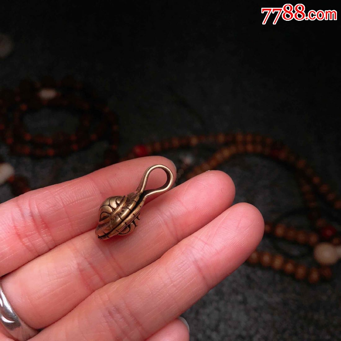 藏传黄铜四象卡子金刚菩提配饰小卡子