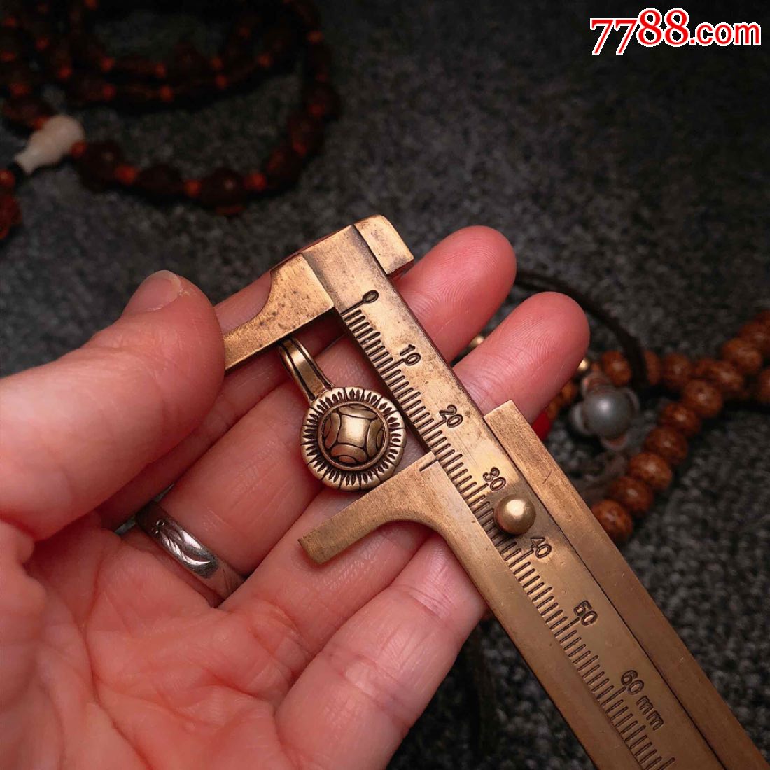 藏传黄铜四象卡子金刚菩提配饰小卡子