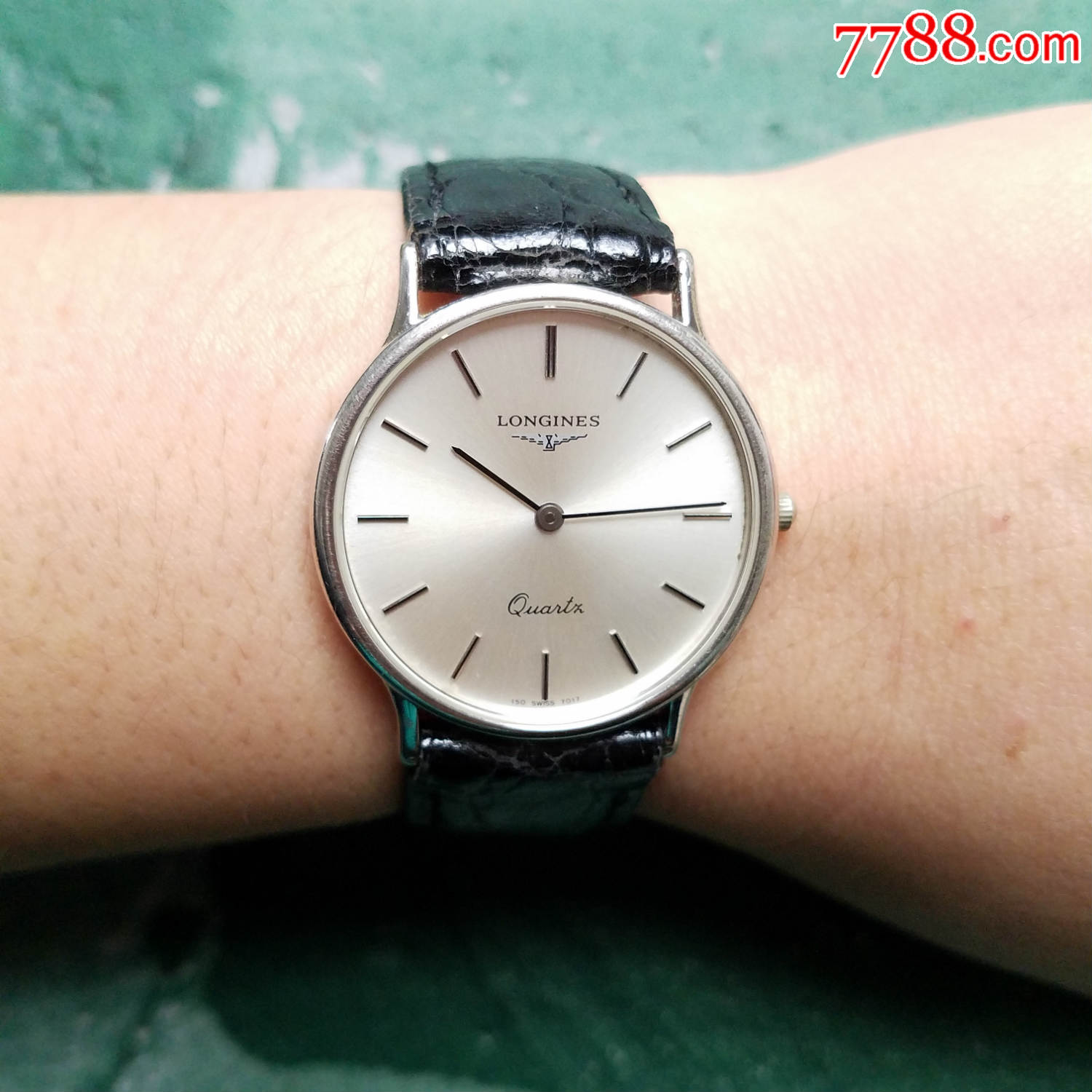【少见款镀白金表壳!】瑞士-名表-浪琴-优雅系列-石英男表