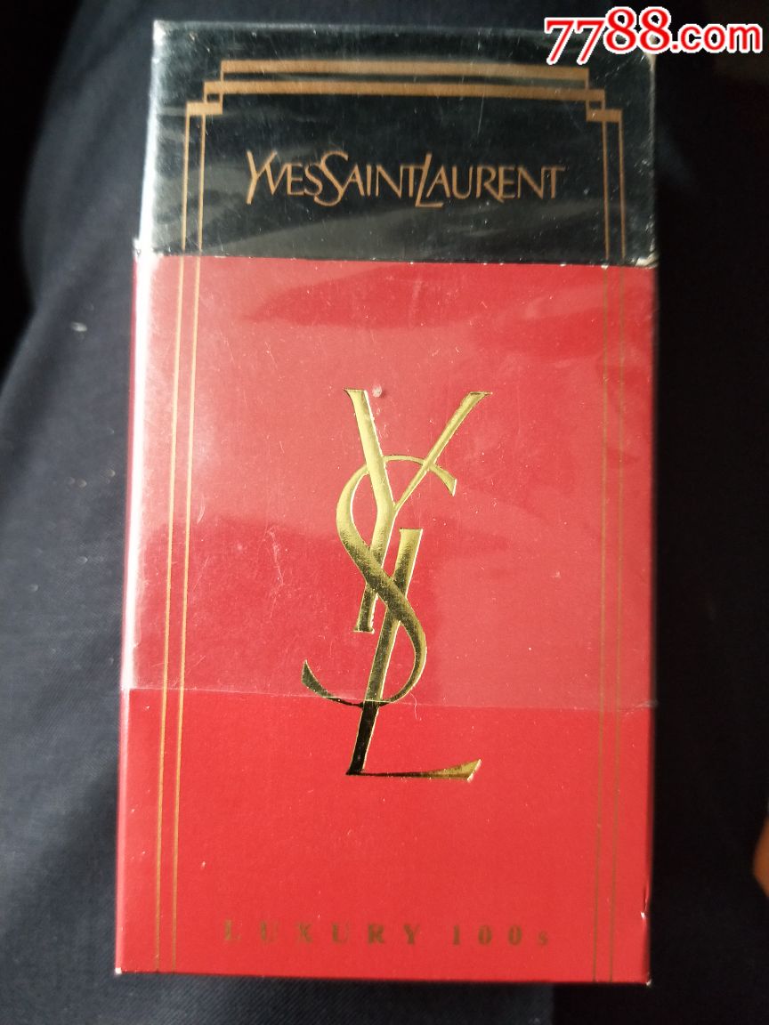 海外ysl奢侈品圣罗兰烟标烟盒红黑色外烟