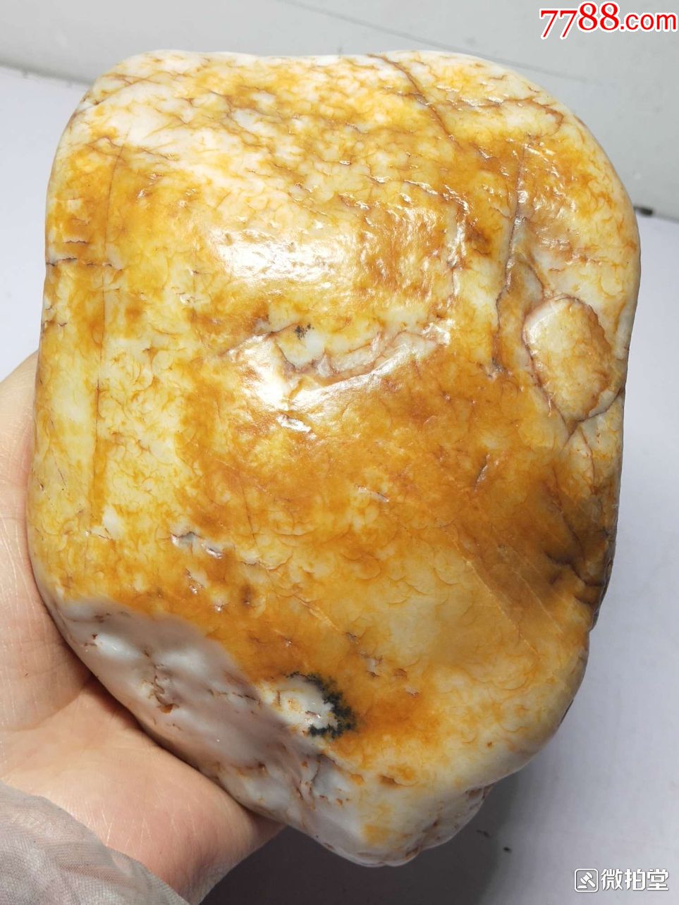 1749新疆戈壁黄沁蛋白石原石摆件1283克