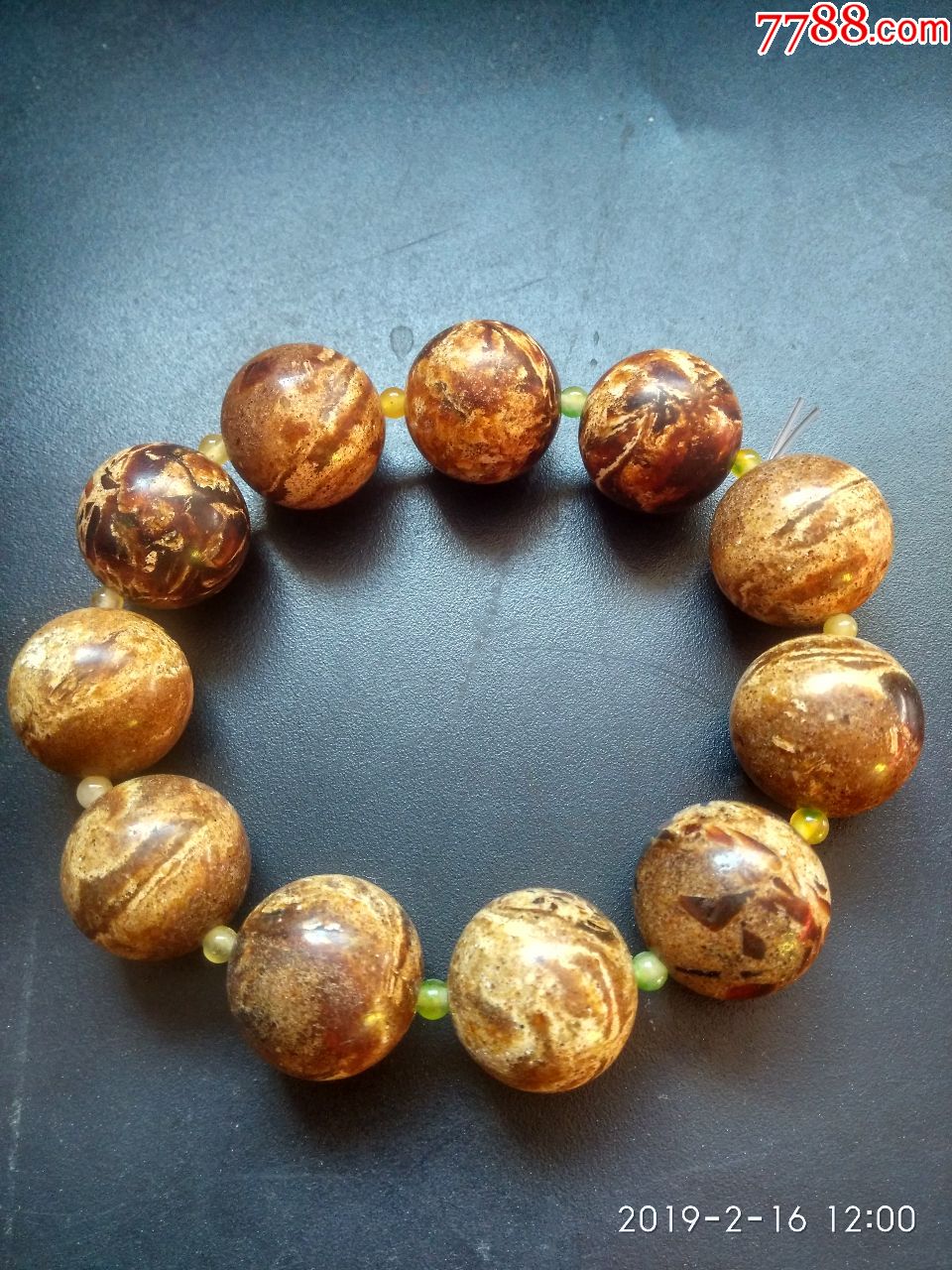 保真民国18毫米老花珀手珠,包邮.
