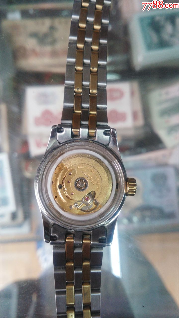 美品钻刻瑞士梅花全自动单日历女机械表后盖地球百浪多机芯2775_手表