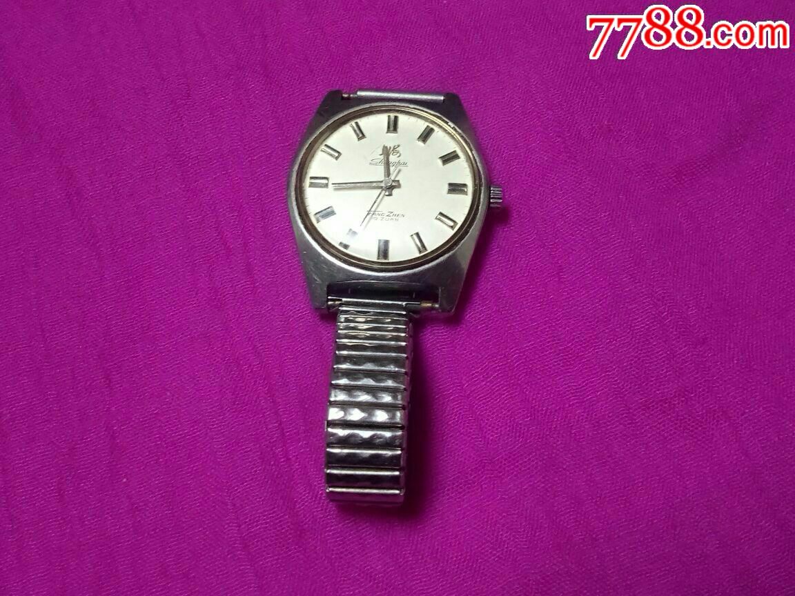 老(上海)牌7120手表全钢防震19转