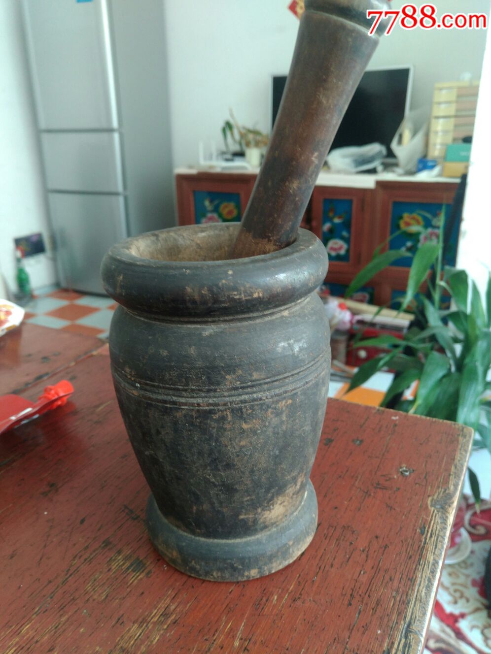 早期木制捣药缸