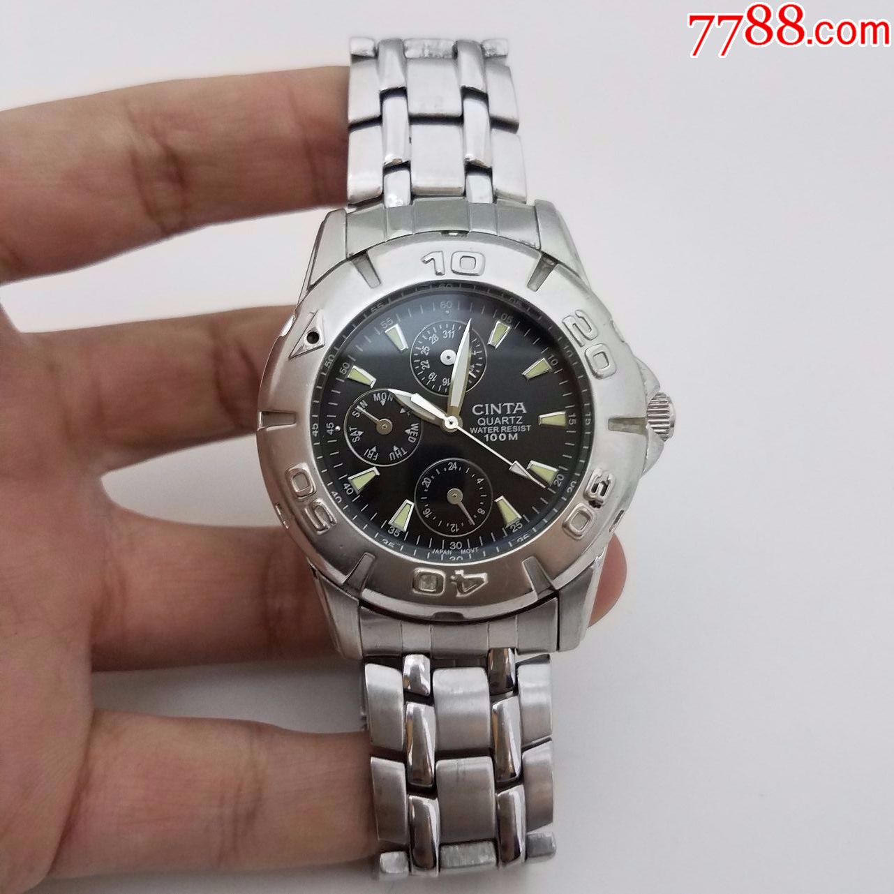 先达cinta电子男表【夜光漂亮】【经典3眼表盘】【走时正常】【小针