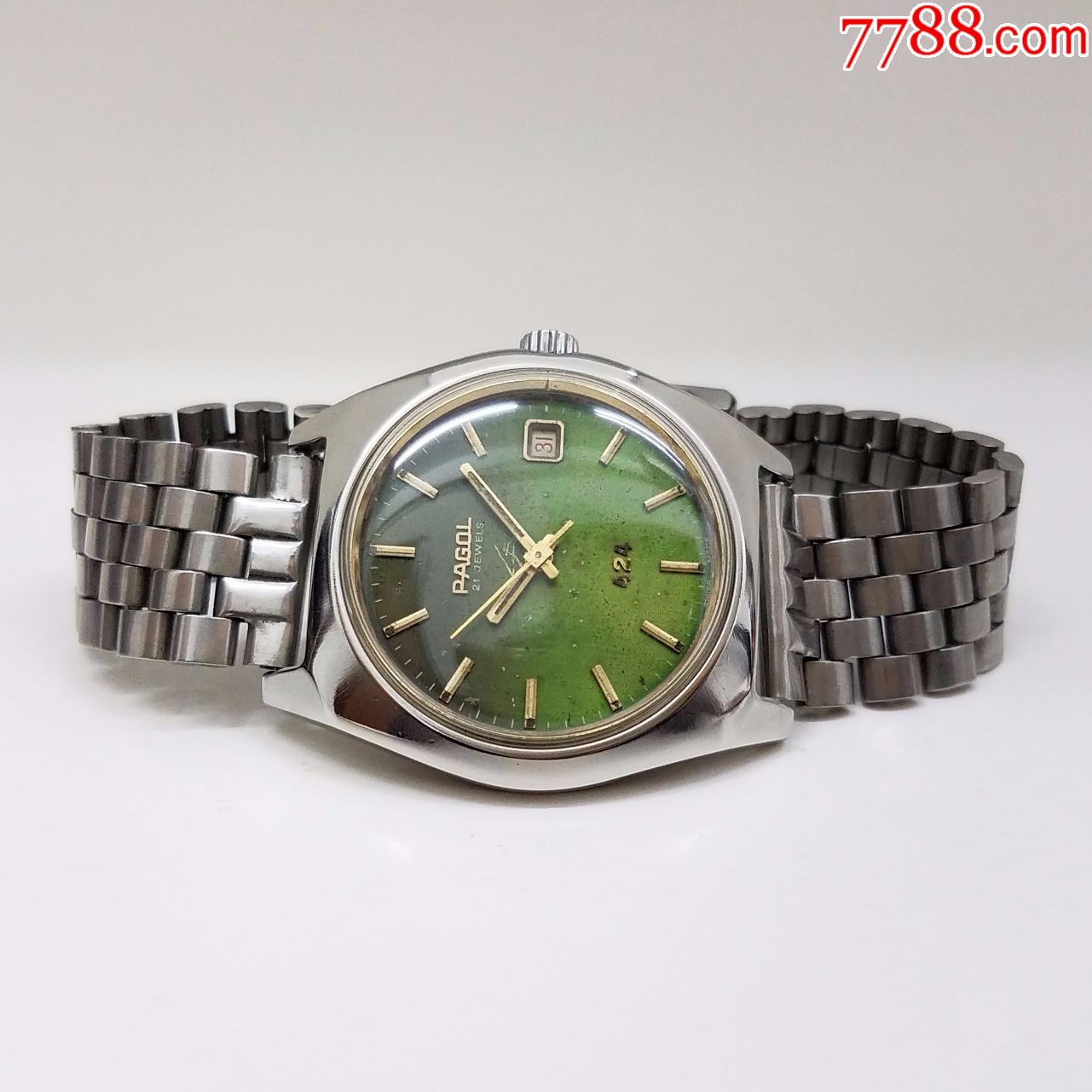 瑞士pagol(宝树牌)手卷男表【2763机芯】【独特碧绿