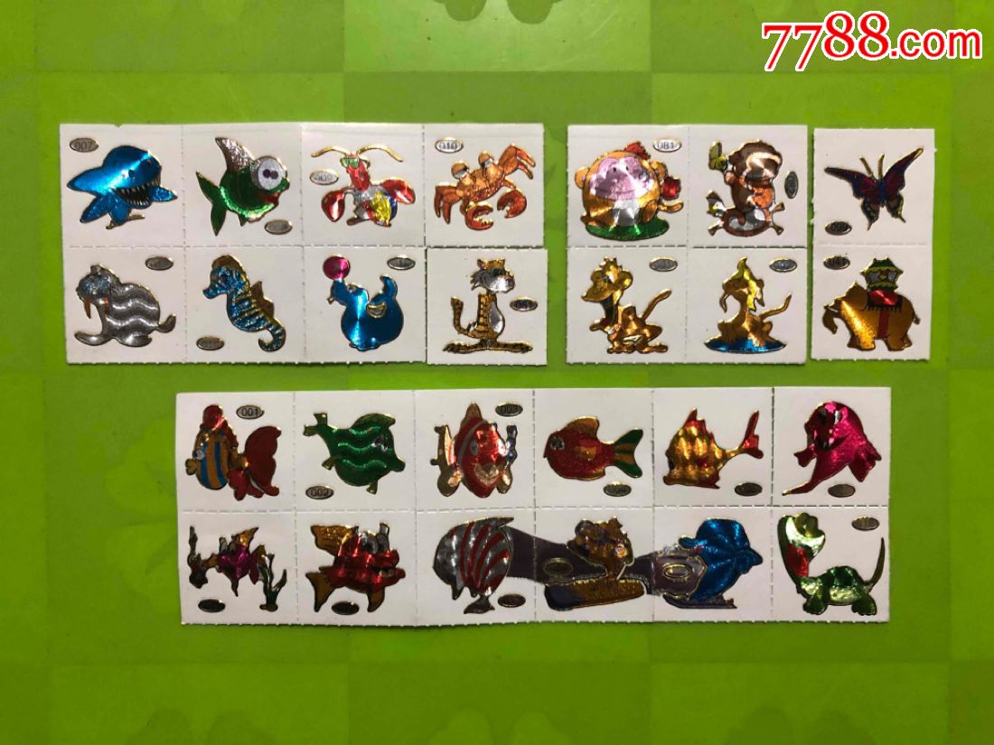 比巴卜早期金闪卡贴26张合拍