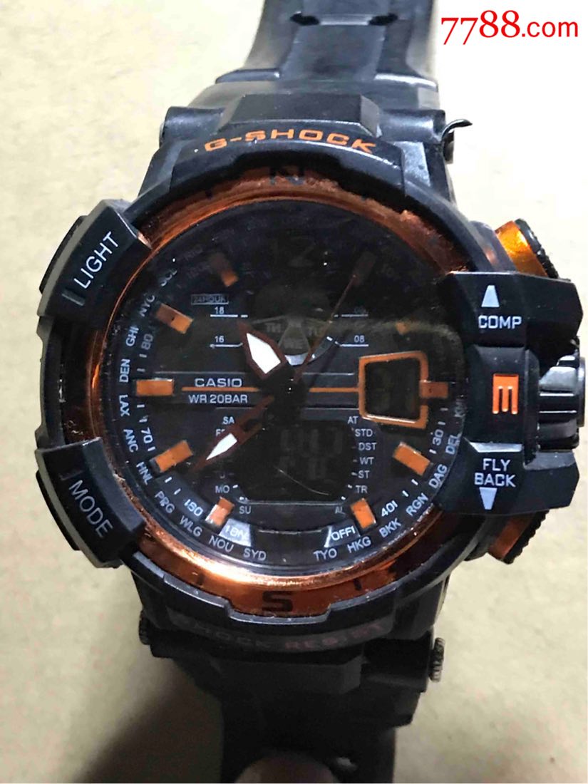 全新卡西欧g-shock双显计时石英表,表径连把头52mm,功能正常,走时准确