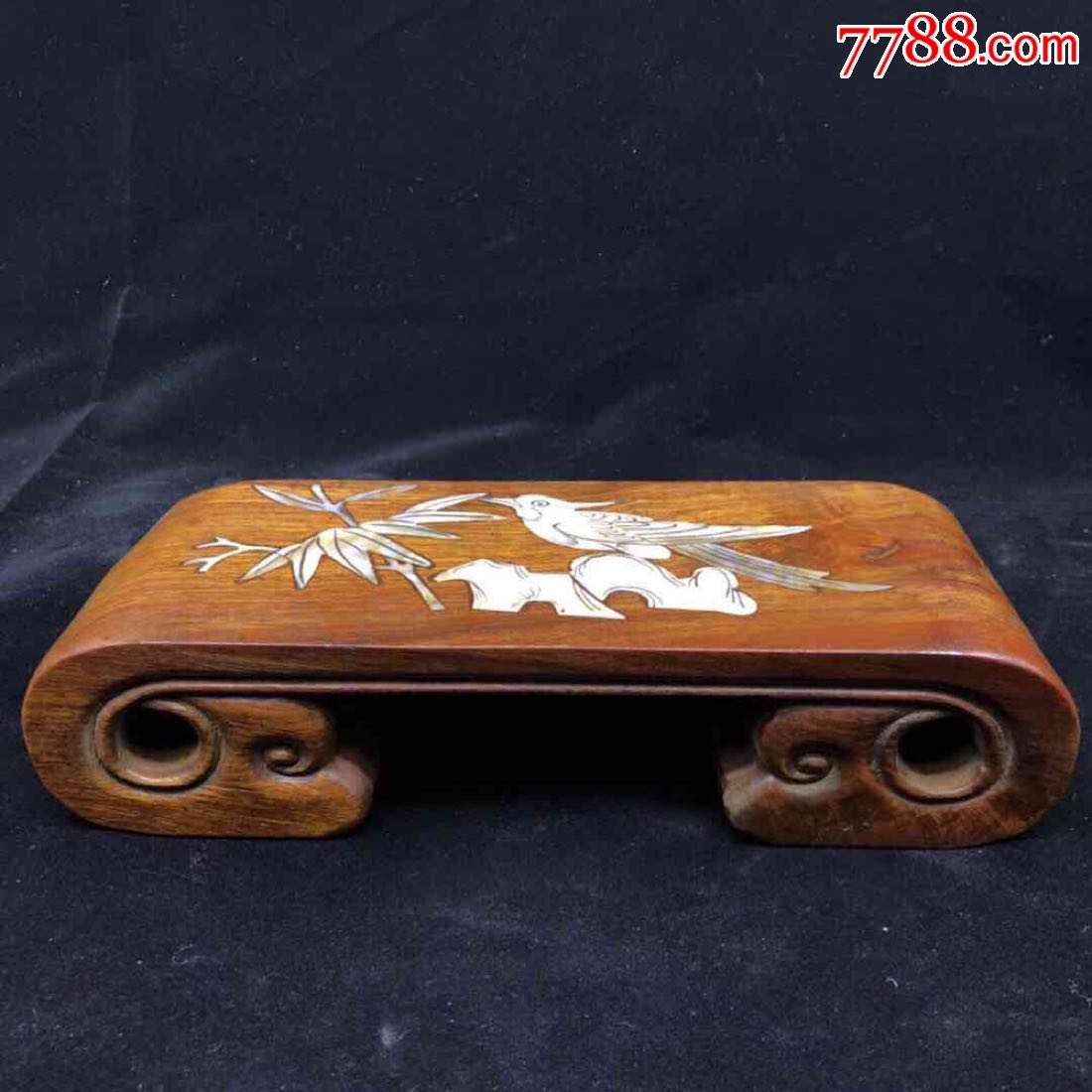 花梨木镶嵌贝壳笔搁,笔架/笔搁_第1张