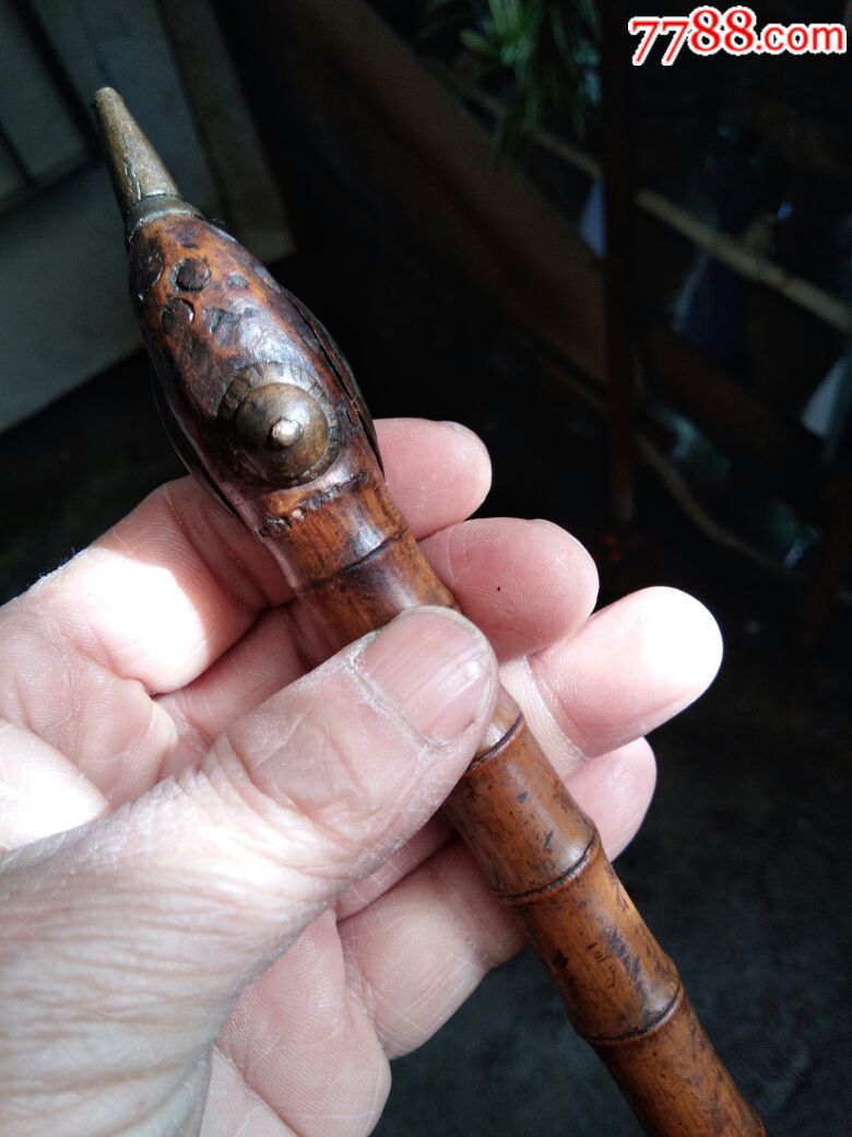 民国嵌铜头竹烟