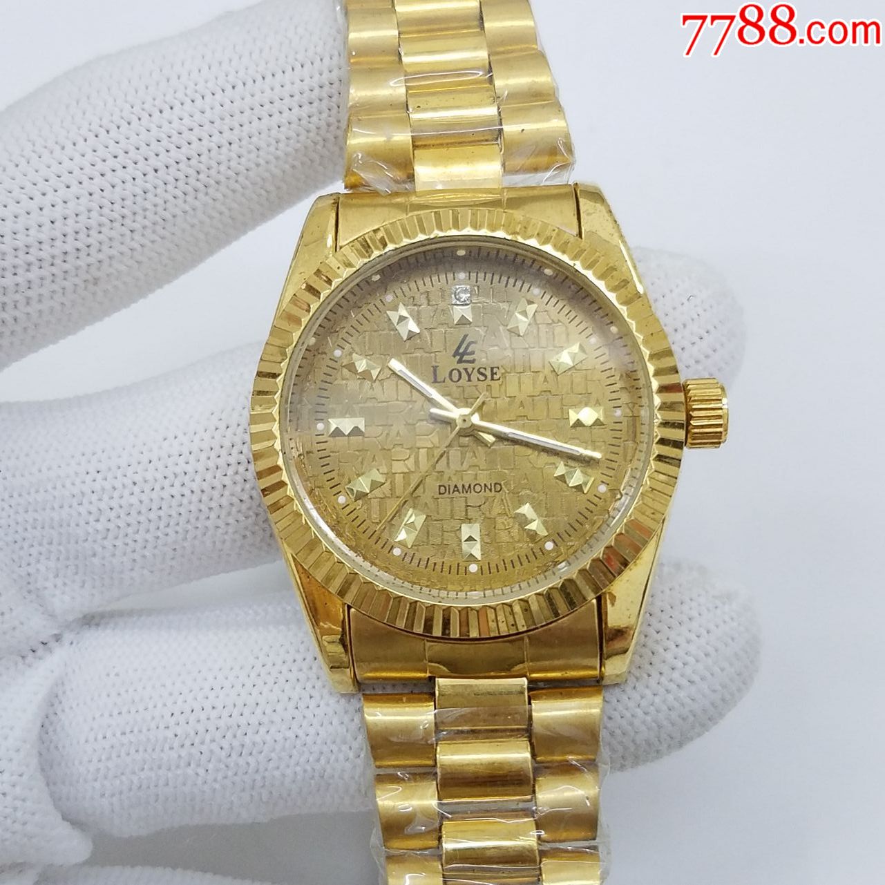 loyse电子男表【优雅金表款】【漂亮放射拉丝纹金表盘】【立体金刻度