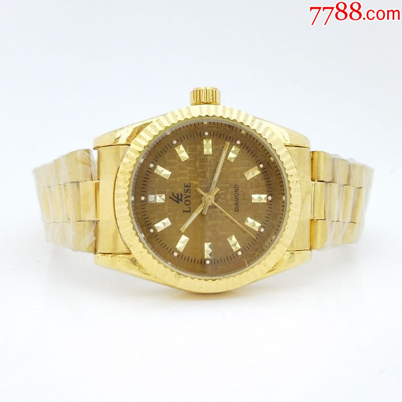 loyse电子男表【优雅金表款】【漂亮放射拉丝纹金表盘】【立体金刻度