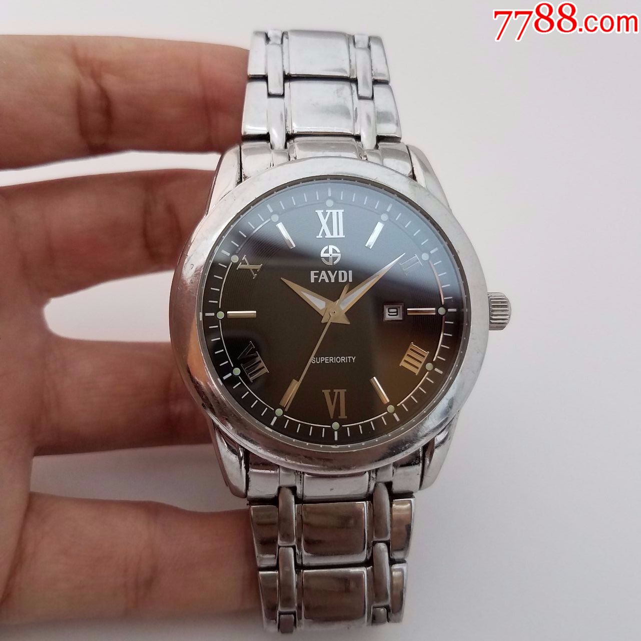 【大号】飞迪电子男表【复古罗马间字钉刻度】【走时正常】【日历好使