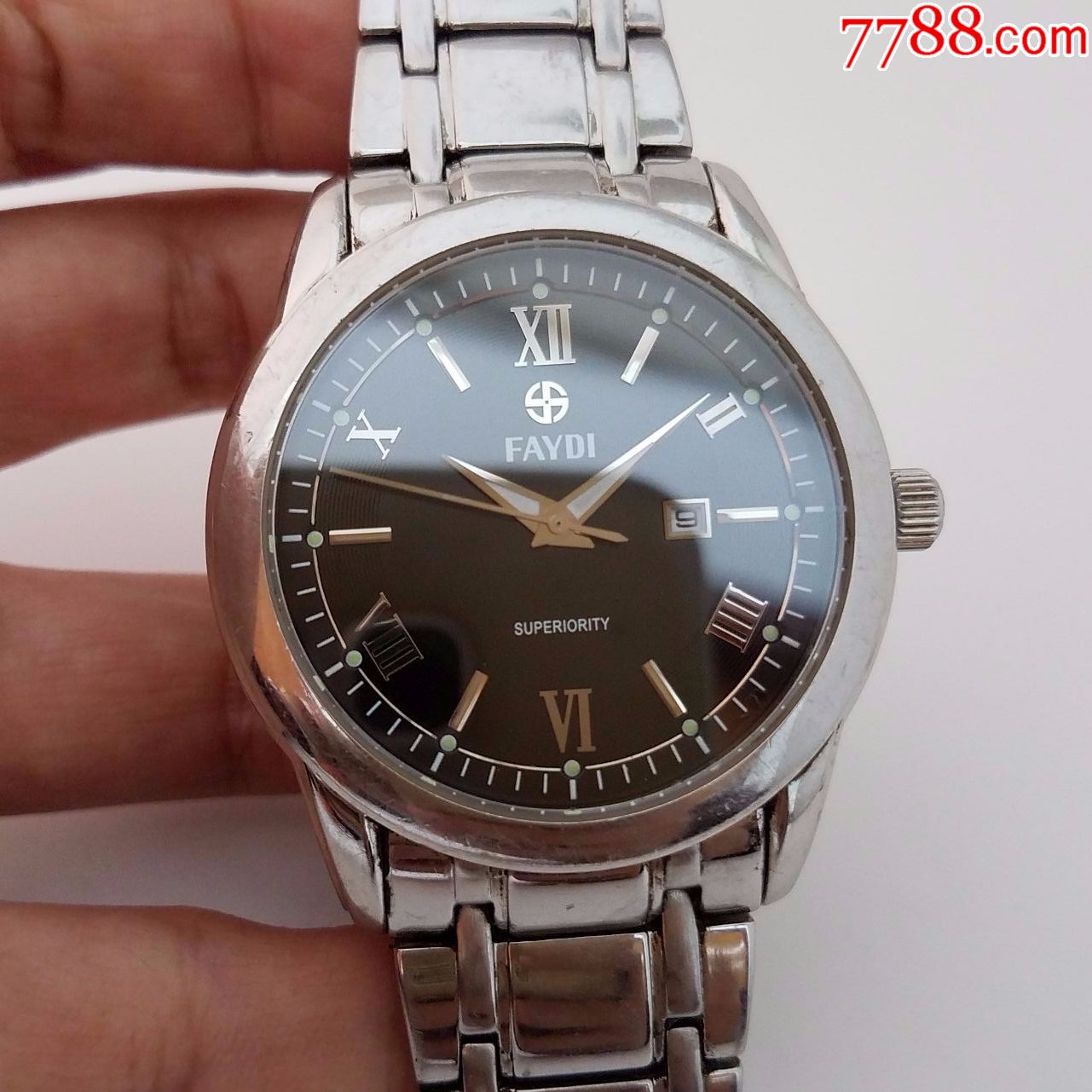 【大号】飞迪电子男表【复古罗马间字钉刻度】【走时正常】【日历好使
