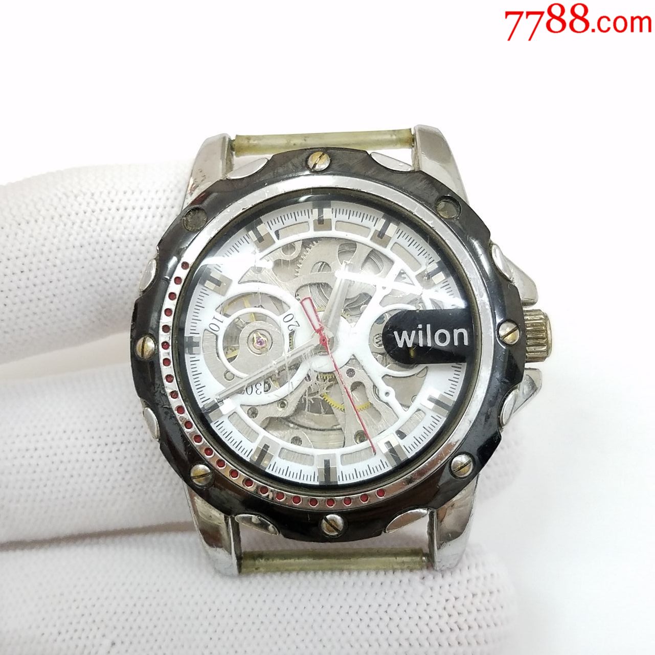 【大号】威龙自动机械男表【镂空表款】【红秒针】【能走时】