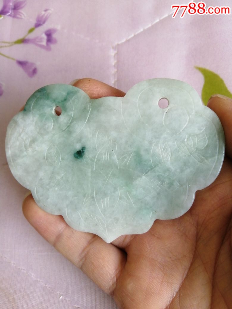 民国老翡翠大玉牌一个