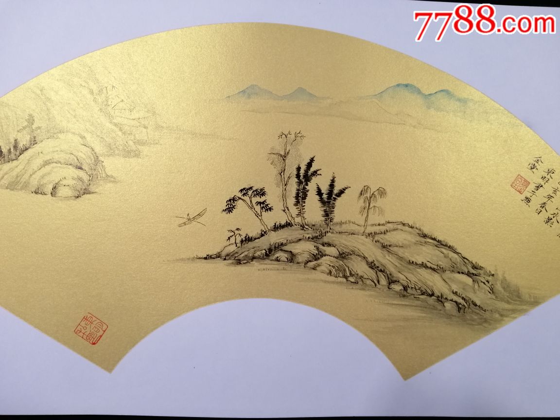 名家国画山水扇面,喜欢的拍