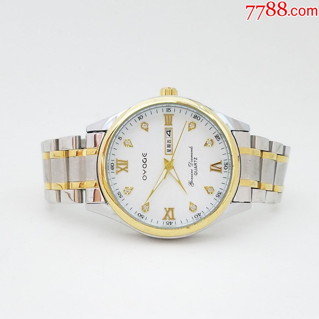 欧雅格电子男表【优雅间金表款】【旋涡纹表盘】【闪钻金刻度金针】