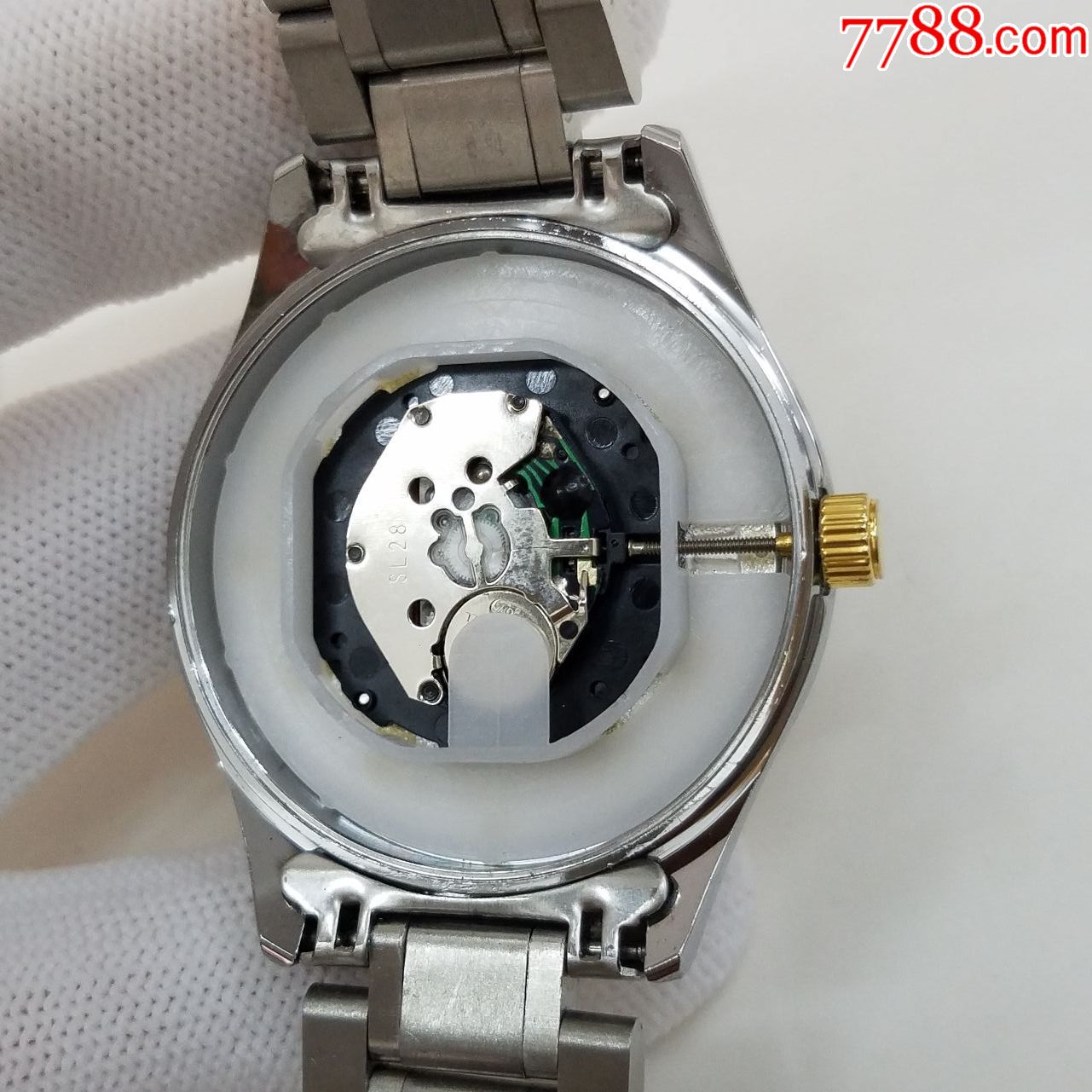 欧雅格电子男表【优雅间金表款】【旋涡纹表盘】【闪钻金刻度金针】