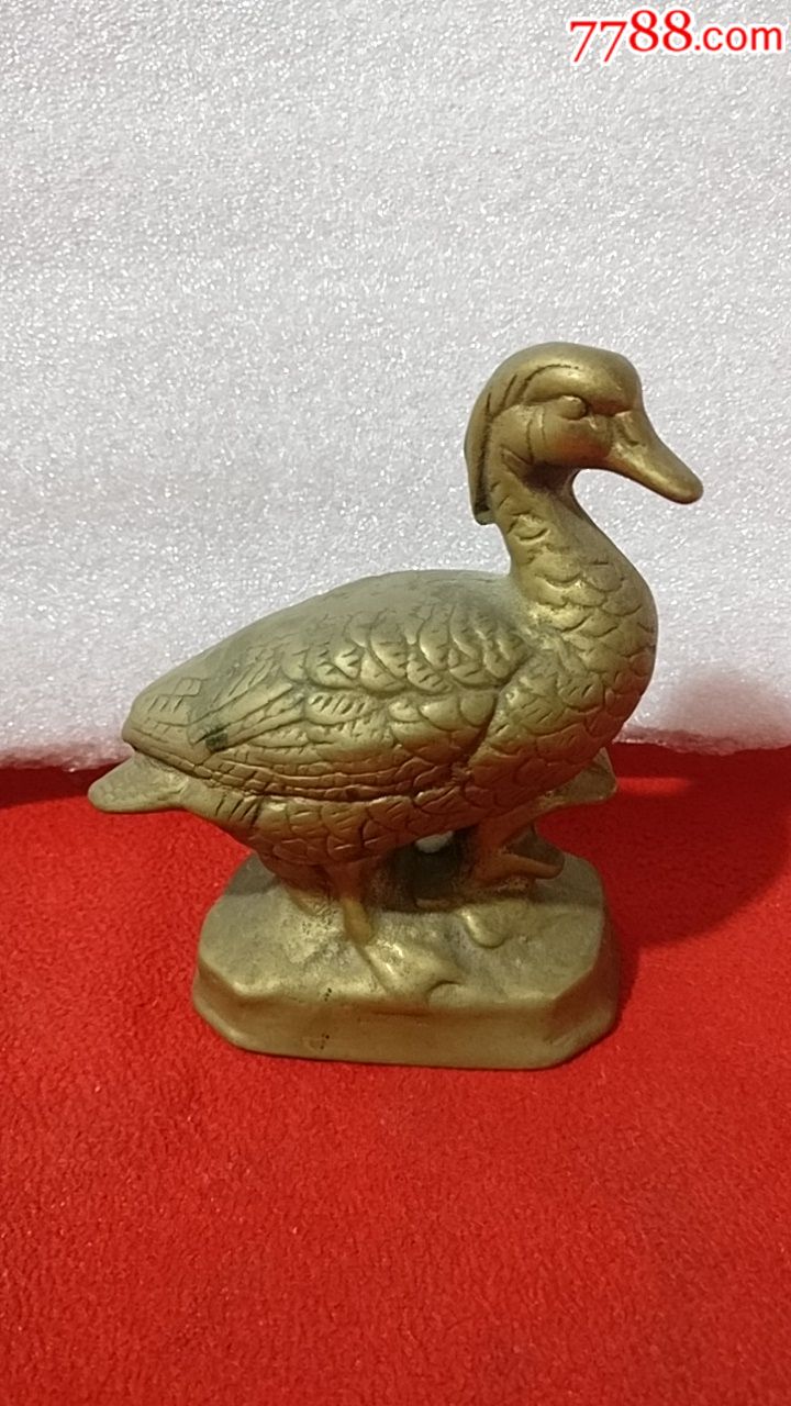 铜鸭子摆件
