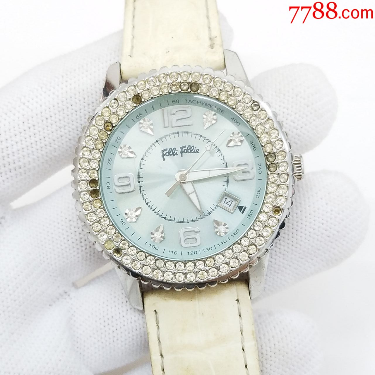 【大号】foeeifoeeie电子男表【闪钻刻度】【放射拉丝纹天空蓝表盘】