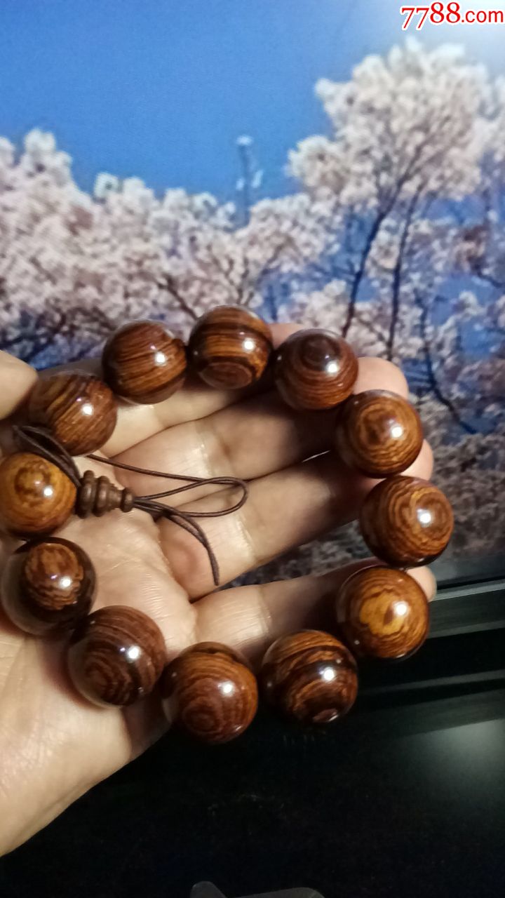 黄花梨木手串20mm12颗珠～佛缘14