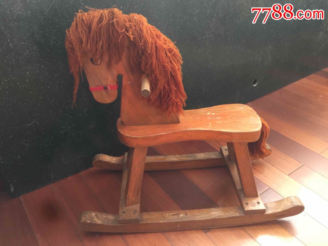 80年代保育院摇摇马小木马老玩具老物件儿童木制玩具