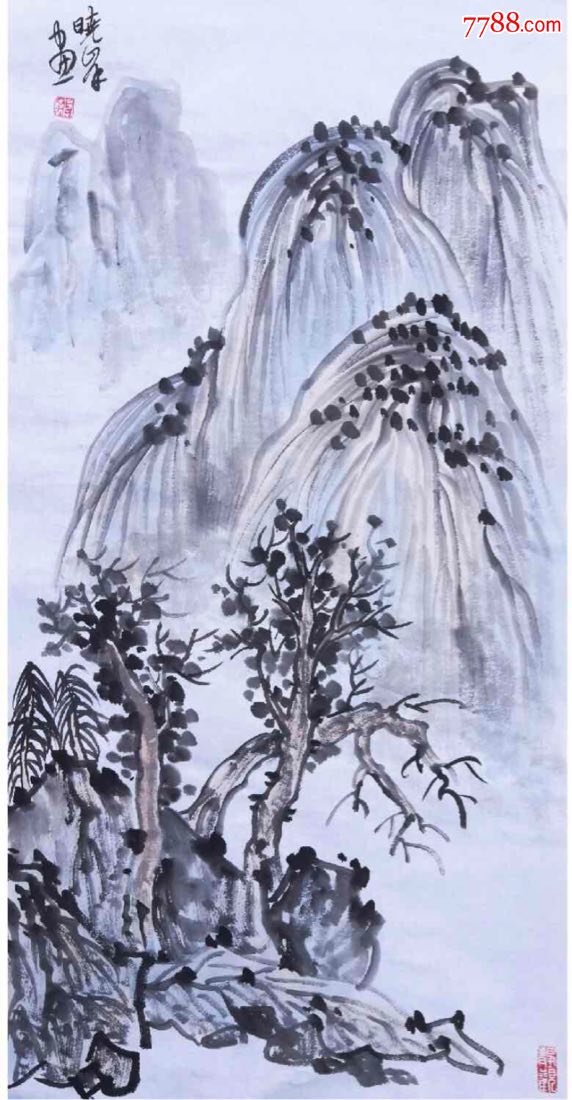 gct学院派学院派山水画家马晓峰精品,作者亲寄,终生保真!