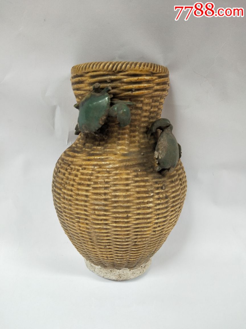 清代石湾窑蟹笼挂壁