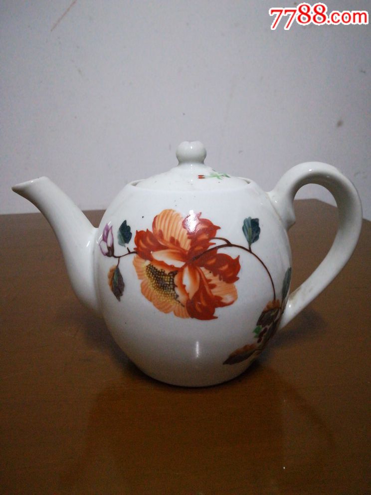 50年代手绘一枝花老茶壶