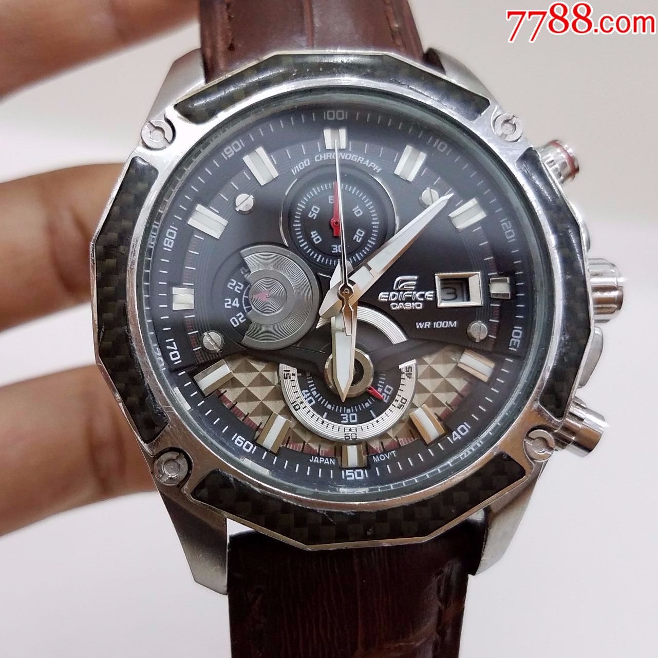 日本卡西欧电子计时男表【高闪刻度,指针】【独特三维立体三眼表盘】