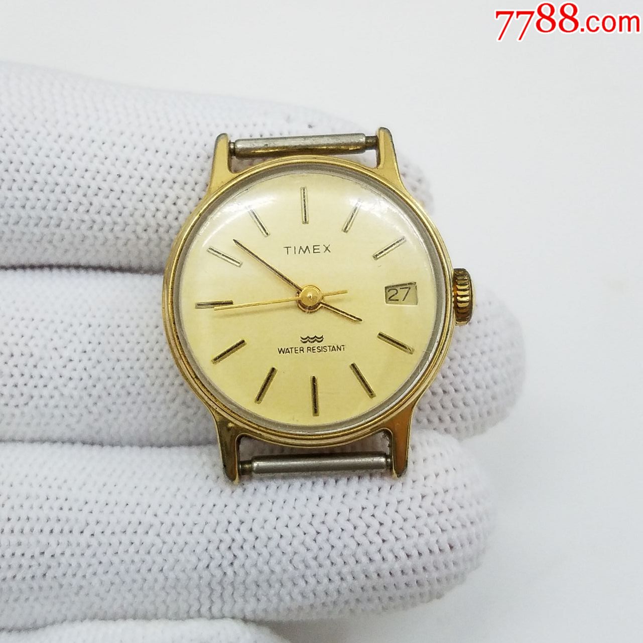 天美时手动上链机械表【优雅金表款】【能走时】【日历好使】【能手动