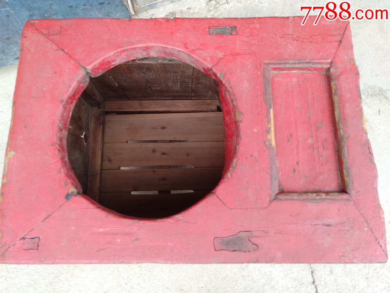 清代雕花小孩木站桶