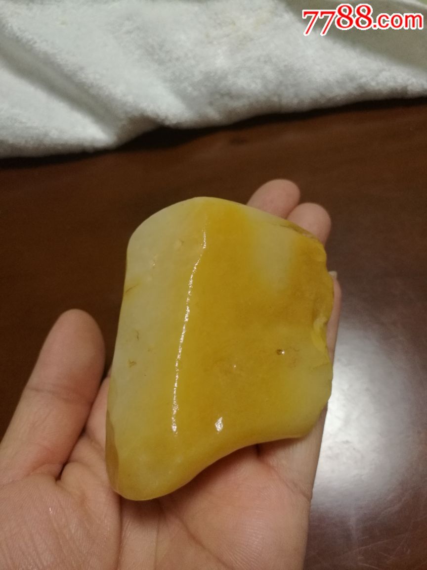 新疆金丝玉鸡油黄籽料原石-价格:50元-au19881667-其他玉石/玉器