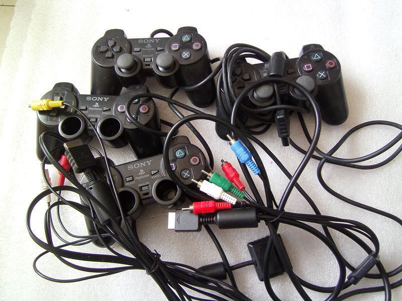二手索尼ps2游戏机手柄,av视频线,一起出,实物图-au19885134-psp/游戏