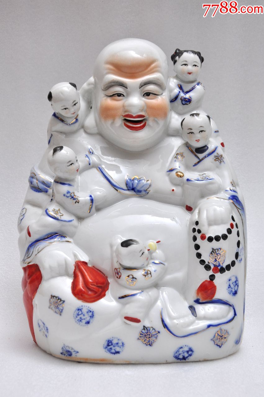 五子罗汉五子登科瓷雕像