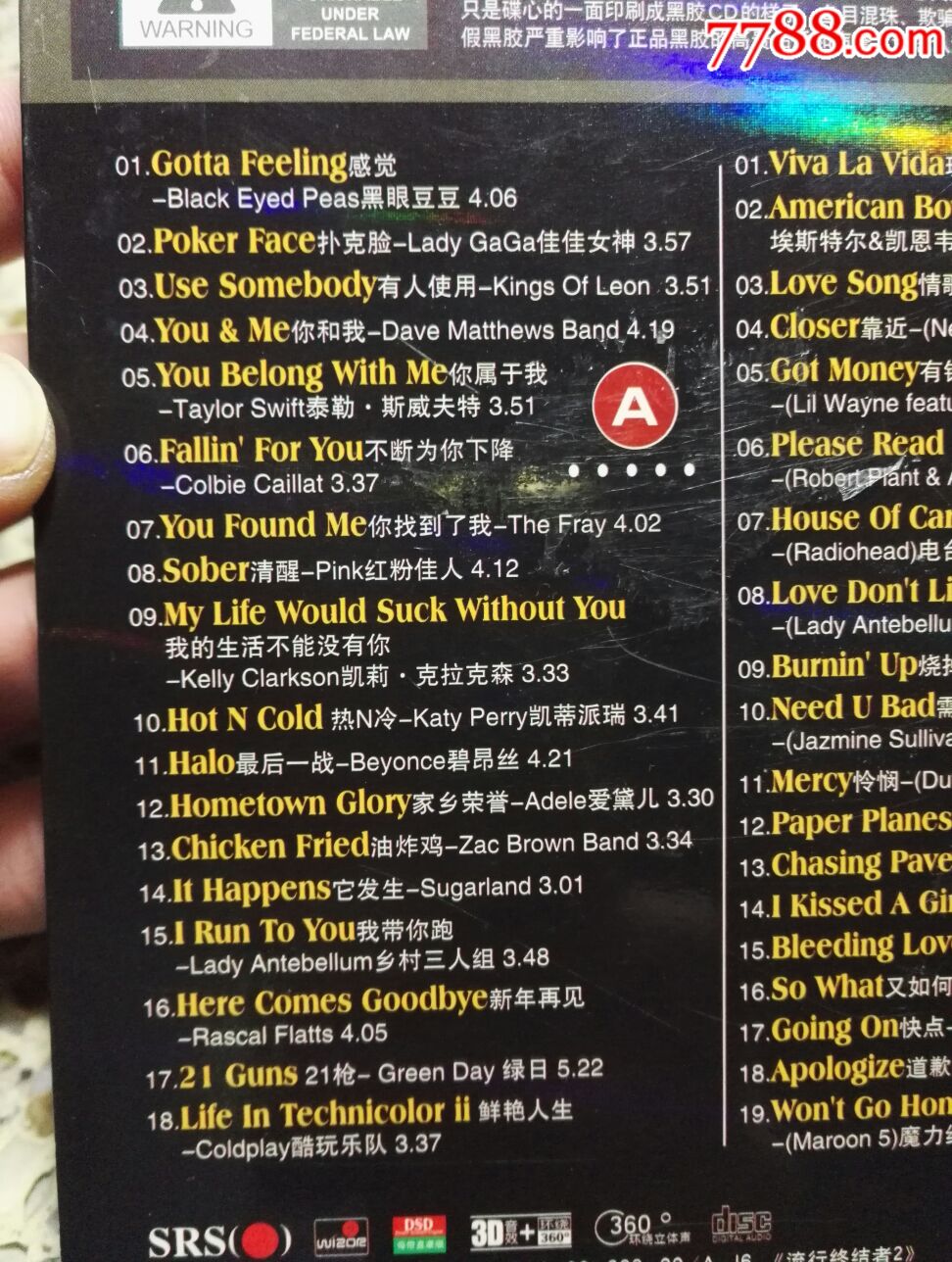 《2010格莱美的喝彩》双碟装黑胶CD,碟片轻微