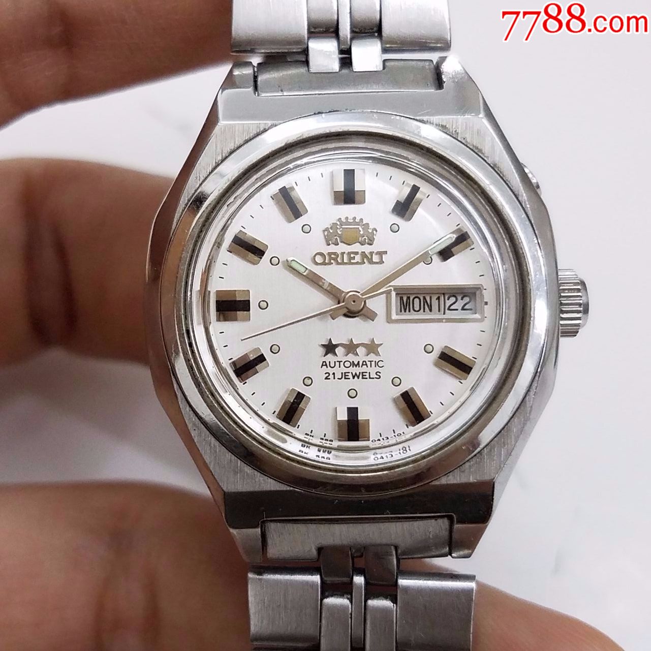 【情侣对表】【美品】日本-双狮-三星系列-自动机械男女表【立体高闪