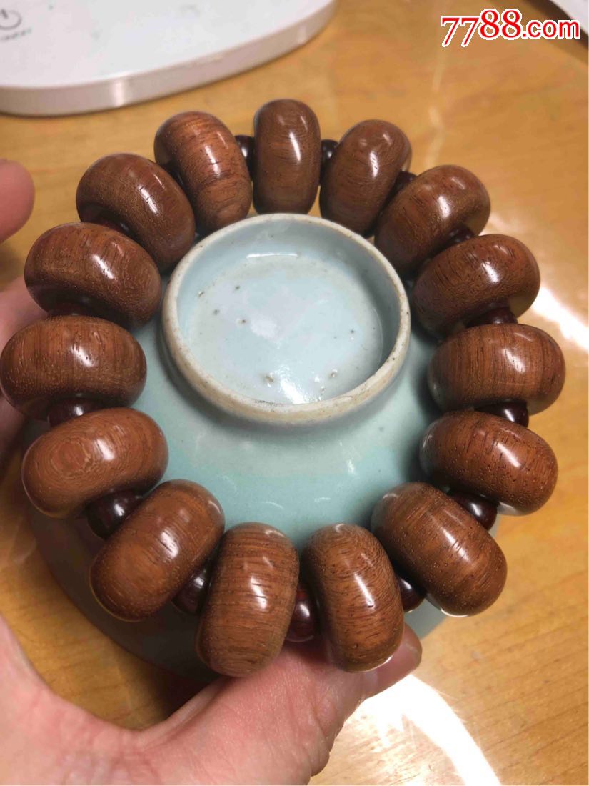 老算盘珠手串花梨老红木闪电纹