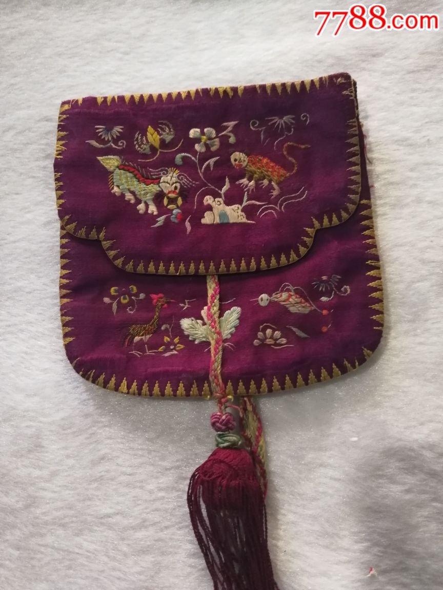 清代绣品荷包钱包