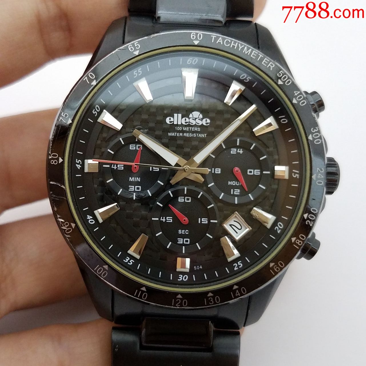 艾力士电子计时男表【夜光漂亮】【高闪刻度】【经典3眼表盘】