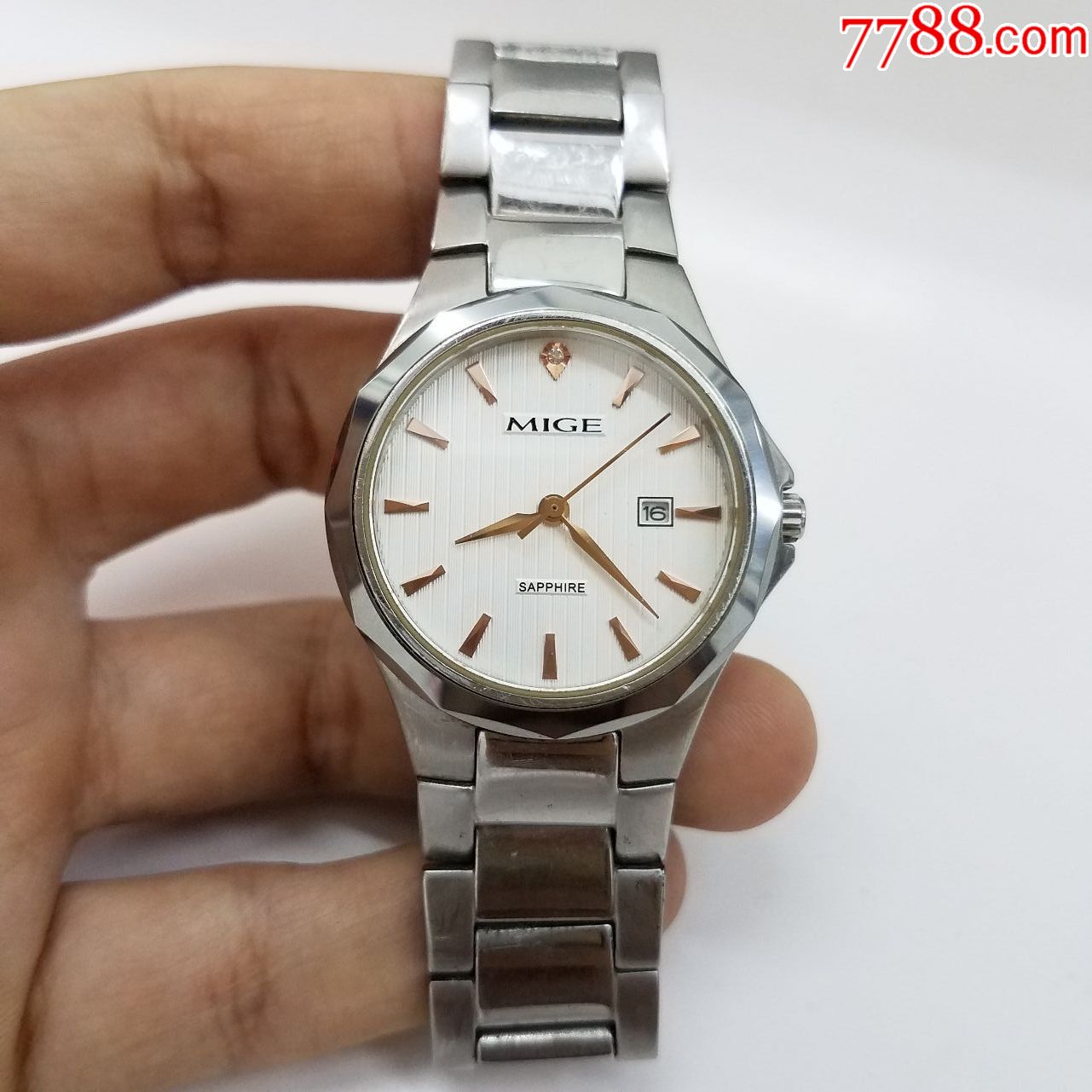 米格mige电子女表【独特永不磨损钨钢外圈】【高闪玫瑰金刻度,指针】