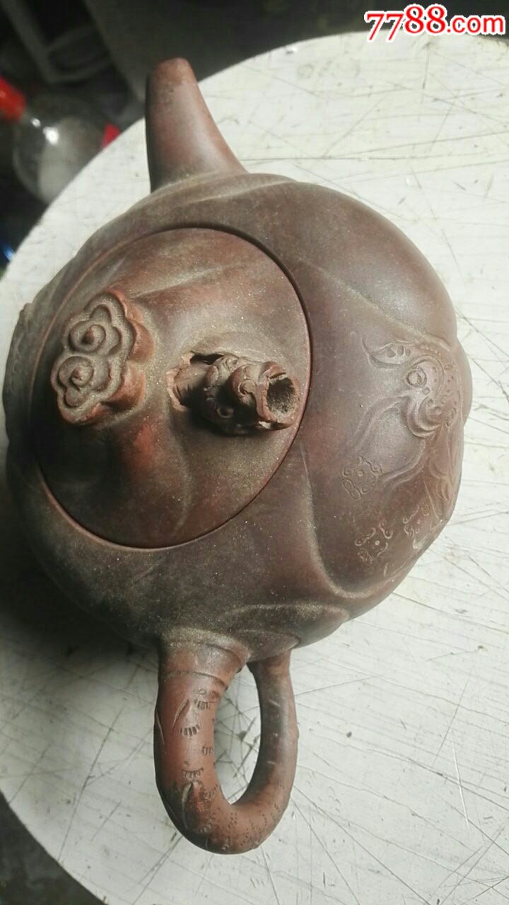 紫砂壶,全品,盖子坏,龙壶