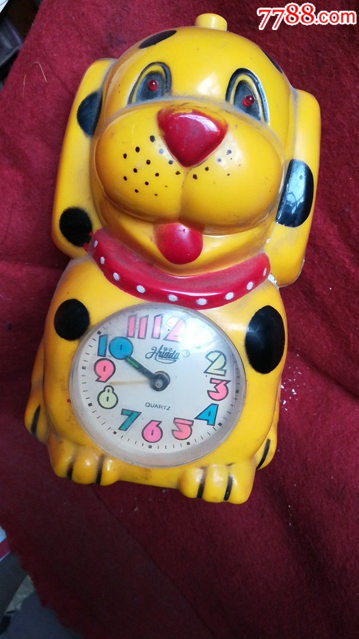 一个动物狗小闹钟品相如图自定