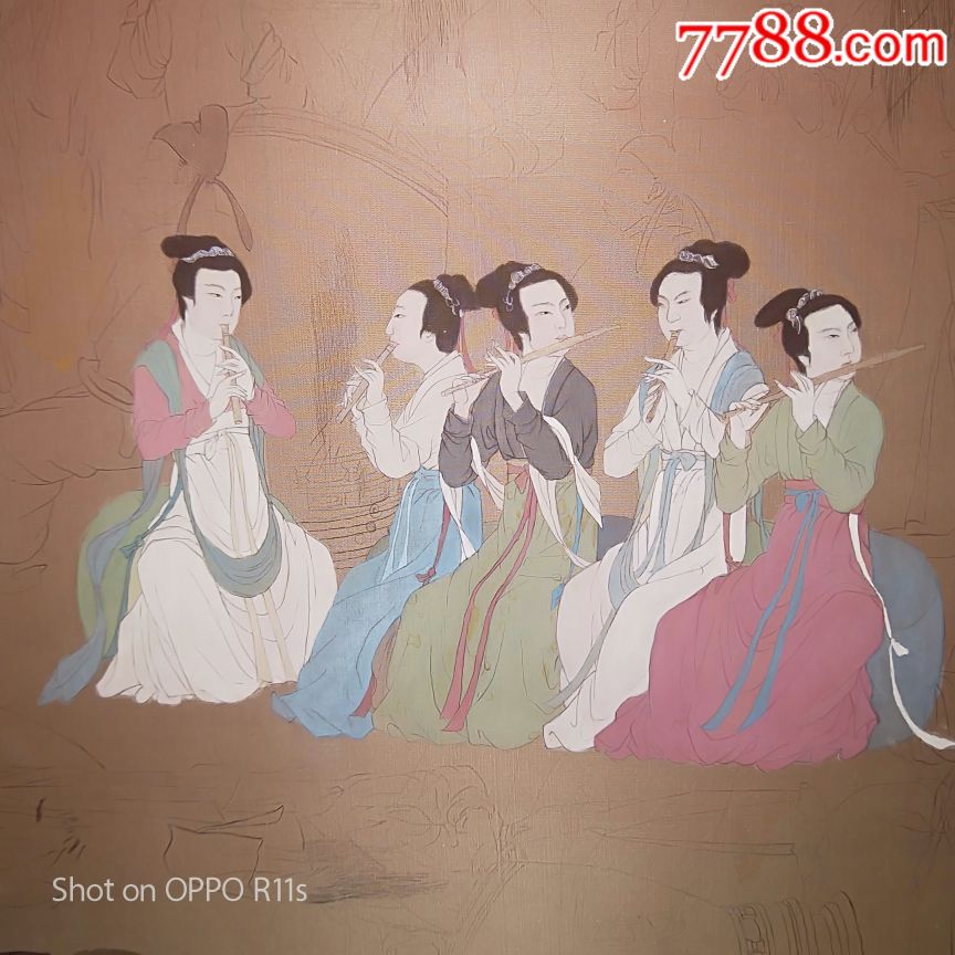 手绘丝绸画原稿《韩熙载夜宴图》是五代十国时期南唐画家顾闳中的绘画作品-价格:120元-au20021001-人物国画原作 -加价-7788收藏 ...